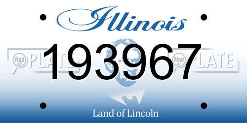 193967 Illinois License Plate