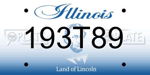 193T89 Illinois License Plate