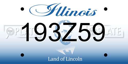 193Z59 Illinois License Plate