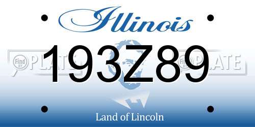 193Z89 Illinois License Plate