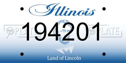 194201 Illinois License Plate