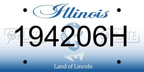 194206H Illinois License Plate
