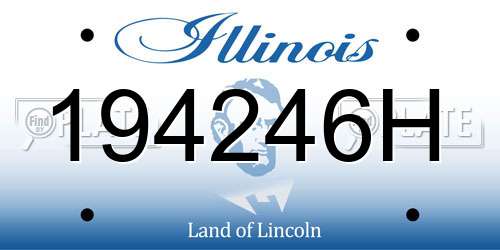 194246H Illinois License Plate