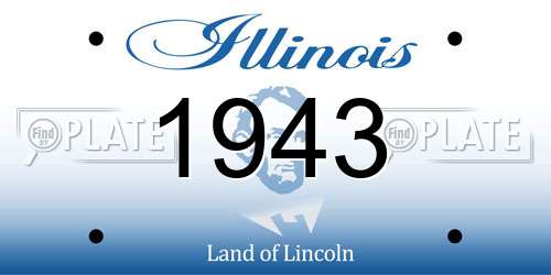1943 Illinois License Plate