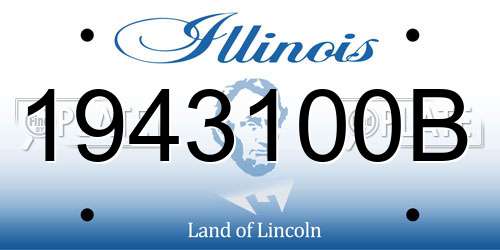 1943100B Illinois License Plate