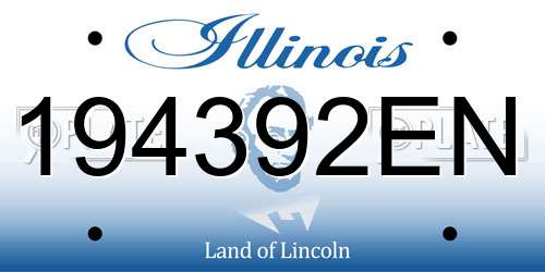 194392EN Illinois License Plate