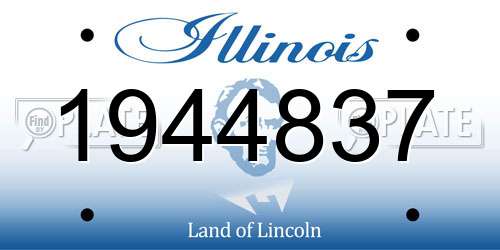 1944837 Illinois License Plate