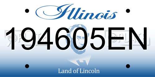 194605EN Illinois License Plate
