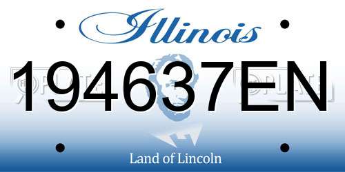 194637EN Illinois License Plate
