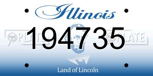194735 Illinois License Plate