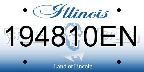 194810EN Illinois License Plate