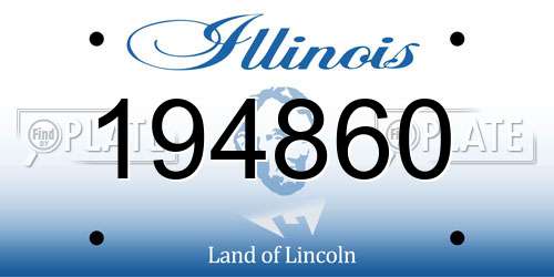 194860 Illinois License Plate