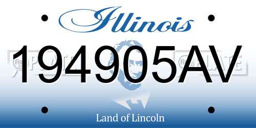 194905AV Illinois License Plate