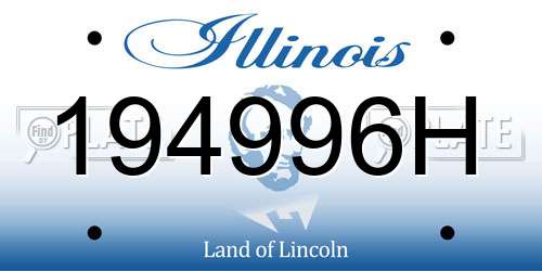 194996H Illinois License Plate