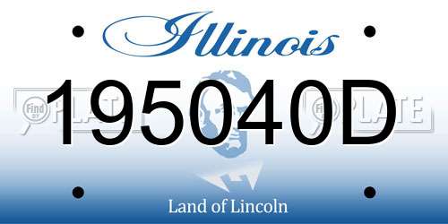 195040D Illinois License Plate