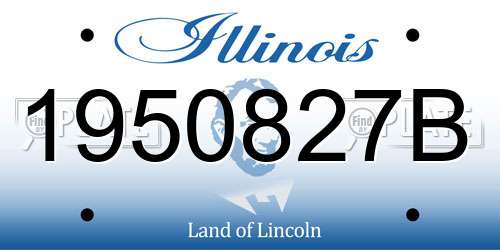 1950827B Illinois License Plate