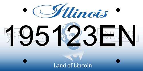 195123EN Illinois License Plate