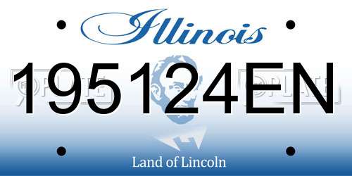 195124EN Illinois License Plate