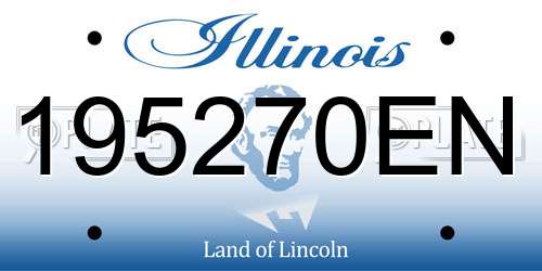 195270EN Illinois License Plate