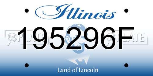 195296F Illinois License Plate