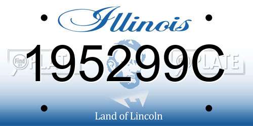 195299C Illinois License Plate
