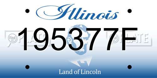 195377F Illinois License Plate