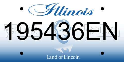 195436EN Illinois License Plate