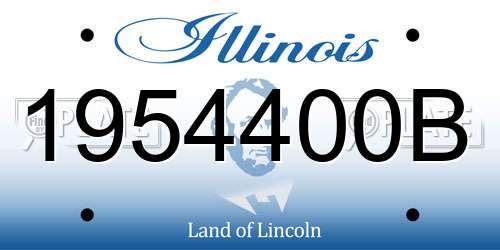 1954400B Illinois License Plate