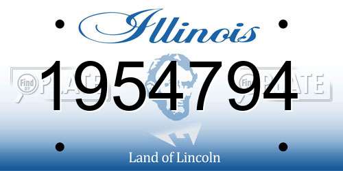 1954794 Illinois License Plate