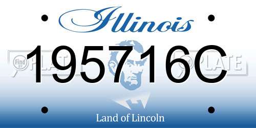 195716C Illinois License Plate