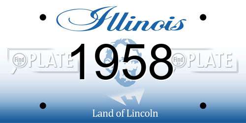 1958 Illinois License Plate