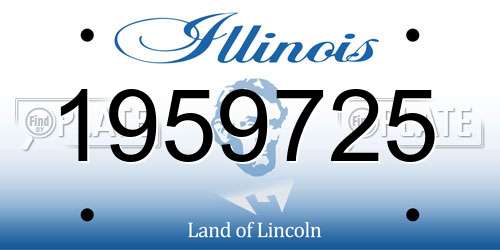 1959725 Illinois License Plate