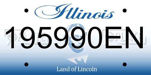 195990EN Illinois License Plate