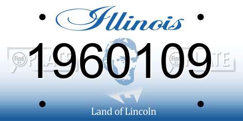 1960109 Illinois License Plate