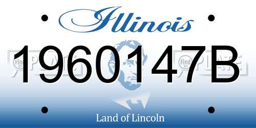 1960147B Illinois License Plate