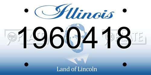 1960418 Illinois License Plate