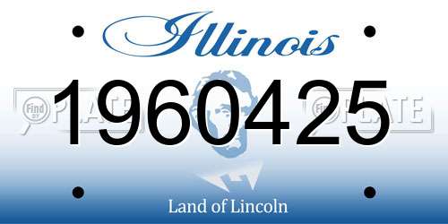 1960425 Illinois License Plate