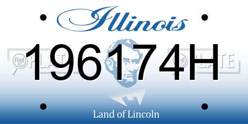 196174H Illinois License Plate