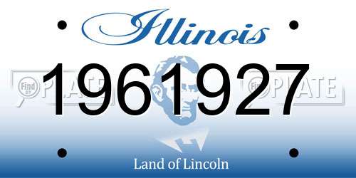 1961927 Illinois License Plate