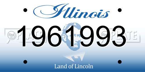 1961993 Illinois License Plate