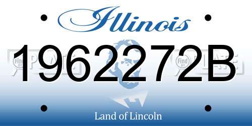 1962272B Illinois License Plate