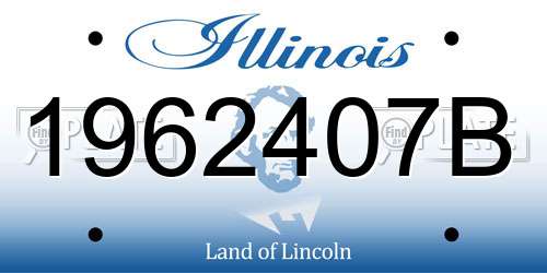 1962407B Illinois License Plate