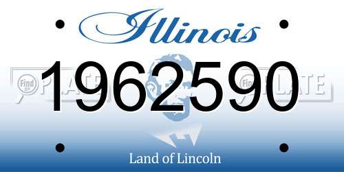 1962590 Illinois License Plate