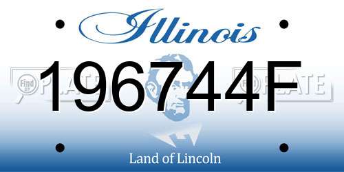 196744F Illinois License Plate