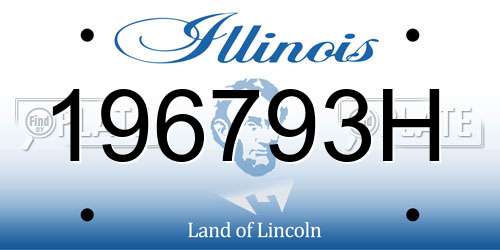 196793H Illinois License Plate
