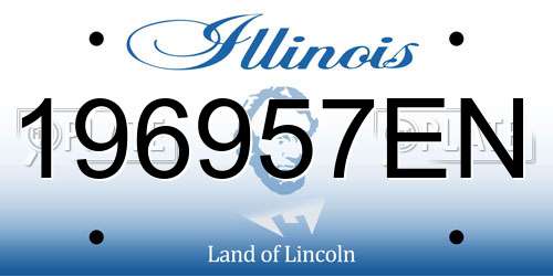 196957EN Illinois License Plate