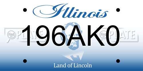 196AK0 Illinois License Plate