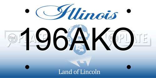 196AKO Illinois License Plate