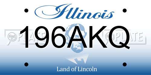 196AKQ Illinois License Plate