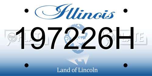 197226H Illinois License Plate
